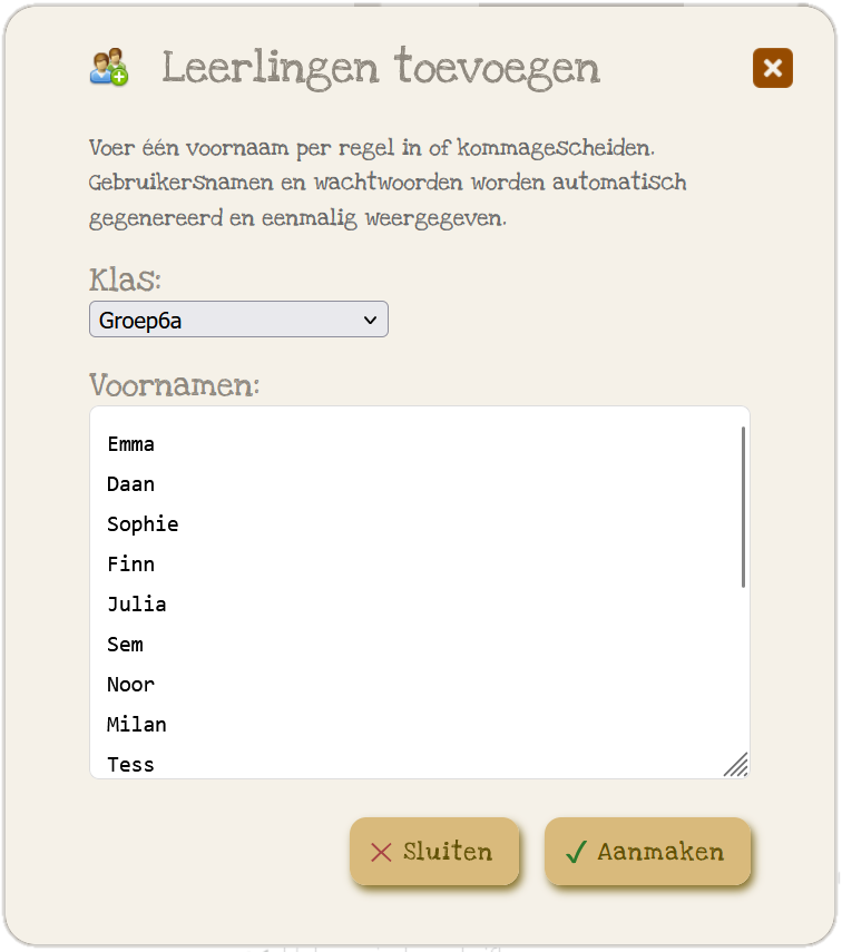 Accounts aanmaken